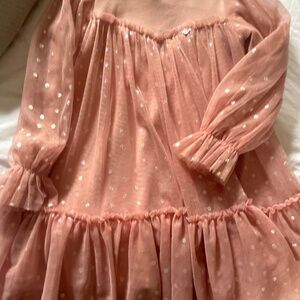 Beautiful Pink with Silver Dots and Lined Dress Are 5, The color is cover pic